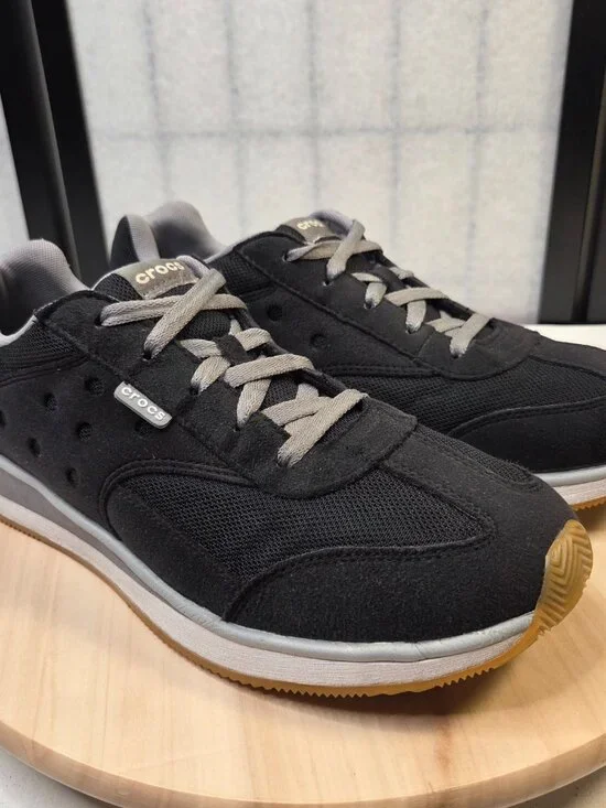 Crocs Retro Black & Gray Sneakers Men US 12 - Picture 3 of 13